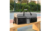 Tennis Racket Bag with Shoe Compartment Organized Water Bottle Bag Large-Capacity for Travel