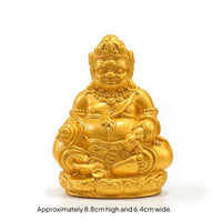 Golden Wealth Deity Statue Ornate God of Wealth Figurine Miniature Intricate for Bookshelf
