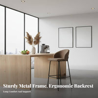 Minimalist Design Bar Stool with rearrest utilitarian Look Counter Chair Modern design Home Furniture rear Support for Homeowners, Restaurant Owners, Adults, Kitchen, Cafe, Bistro, Dining Room