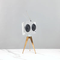 Tripod Radio Decor Angled Antenna Acrylic Radio Ornament Control Knobs Home Decoration
