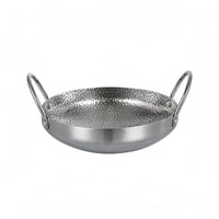 Wide Open Top Hammered Stainless Steel Pot Deep Shape Loop Handle Pot Silver Finish Cookware Dishwasher Safe