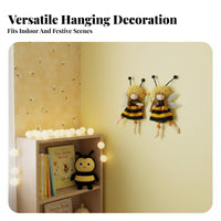 2 Pieces Cute Design Hanging Bee Girl Plushie Festival Themed Hanging Fairy Bee Doll Great Gift for Children, Nature Lovers, Home Decor