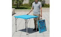 Square Folding Table Foldable Fold-in-Half Table Space-Saving Furniture for Mahjong, Outdoor, Card Entertainment