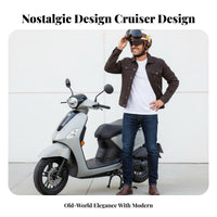 Retro Open Face Helmet 3C Certified Retro Leather Half Helmet High-Strength Shell Riding Headwear for Men, Women, Summer, Cruising, City Commuting