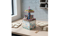 Gift Carousel Melody Box Easy Assembly 3d Wooden Melody Box Festive Decor