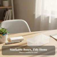 Small Clear Box Multipurpose Compact Storage Box Lightweight Mini Rectangular Container for Crafters, Hobbyists, Craft Room, Office, Workshop