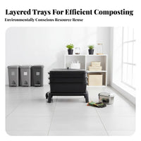 Layered Composting Agent Composter Creates Natural Soil Enhancer Vermicompost Bin Multi-Tray Composting Agent Ery Stackable