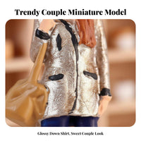 2 Pieces Miniature Couple Figurine Collectible 1/64 Scale Figure DIY Scene 1/64 Scale People Model for Sand Table Layouts, Architectural Models