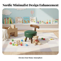 Swivel Ottoman Wooden Construction Padded Comfort for Child Seating
