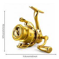Rotating Fishing Reel with Interchangeable Handle Waterproof Reel with Interchangeable Handle Efficient for Fishermen