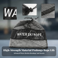 EVA Foam Handles Water-Ski Tow Rope Black Grips Water Ski Rope Mesh Drawstring Bag Coiled Storage for Board Sports, Kayaking