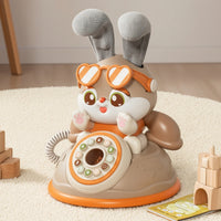 Rabbit Toy Phone Sound Toy Telephone with Keypad Safe for Young Children, Kids