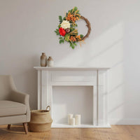 Pumpkin Flower Wreath Ready to Hang Autumn Harvest Wreath Farmhouse Style for Porch