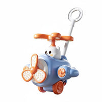 Airplane Push  Cart Chime Sounds Young Child Push Along Toy Educational Play-Influenced Cartoon for Young Children