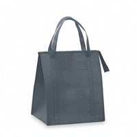 Insulated Tote Bag Embossed Boxy Insulated Tote Food Storage Structured Base Reinforced Side Panels for Picnic, Barbecue