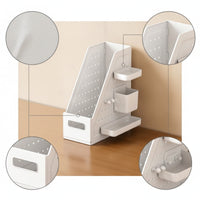 Desktop Organizer with Pegboard Space-Saving Desk Shelf with Pegboard Desktop Organizer Shelf Compact for Students, Study Desks