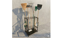 exposedFrame Garden Tool Rack Perforated Tray Garden Storage Rack Indoor Outdoor Use Rake Holder Large Capacity