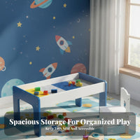 Multifunctional Building Block Table Solid Wood Construction Sand Play Table Educational Convertible Study Play Desk Child-Safe Design for Toddlers, Preschoolers, Parents, Kindergarten, Daycare Center, Classroom, Living Room