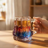 Translucent Book Stack Mug Ornament Faceted Mug Shaped Decoration Sculpted Resin Book Ornament Compact for Collectors, Reading Corner, Office