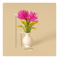 Realistic Appearance Dollhouse Potted Flower Vivid Colors Miniature Flower Vase Multiple Styles Miniature Potted Plant Set Handmade for Hobbyists, Collectors, Fairy Gardens, Miniature Scene Building, Desktop Decoration