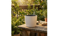 Wick System Self-Watering Pot Plastic Water Level Indicator Pot Round Self Watering Planter Tapered