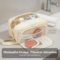 Multifunctional Large Capacity Cosmetic Bag Wide Opening Design Large Capacity Cosmetic Case Internal Dividers for Women, Adults, Gym, Home