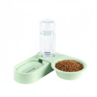 Spill-Proof 2-in-1 Pet Feeder Waterer Large Capacity Weight-Activated Feeder and Waterer Set Easy to Clean Anti-Tip Pet Food Water Set Detachable Design for Rabbits, Guinea Pigs, Chinchillas, Enclosure