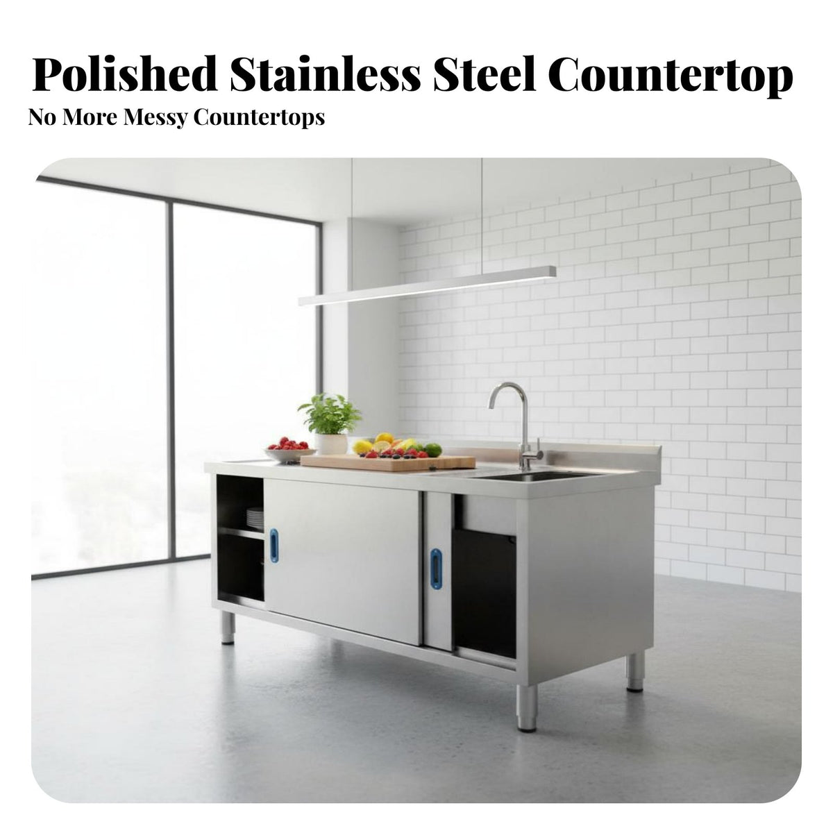 Rust Stainless Steel Kitchen Workstation Easy to Clean Stainless Steel Utility Sink Workbench Heavy Duty Commercial Prep Table with Sink Multi-Functional for Restaurant Owners, Professionals, Workshop, Laundry Room, Basement, Outdoor