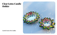 Light Reflecting Crystal Lotus Candle Holder Creates Romantic Atmosphere Crystal Lotus Tealight Holder Easy to Clean for Homeowners, Parties