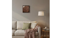 Square Wooden Clock Minimalist Design Silent Wall Clock Reinforced Glass Surface Decor for Bedroom