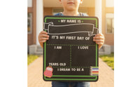 Milestone Chalkboard Double-Sided First Day and Last Day of School Chalkboard Milestone Board Reusable for Parents, Classroom