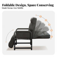 Foldable Folding Sleeper Chair Space-Saving Single Pull-out Bed Fully Adjustable Awayice Furniture Ergonomic Design for Apartment Dwellers, Students, Guests, Restping, Small Areas, Living Room, Bedroom
