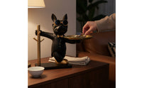 French Canine Butler Statue Multi-Functional French Canine Key Tray Dog Figurine Storage Tray Long-Lasting for Desktop