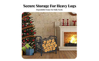 Heavy-Duty Firewood Rack Stable Construction Firewood Log Rack Easy Assembly Log Holder Stand Raised Base for Hearth, Fireside, Patio, Fire Bowl