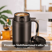 Stainless Steel Coffee Tumbler Thermal Cup Spill Resistant for Office