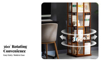 360-Degree Rotation Rotating bookshelf Floor-Standing Rotating Book Tower Space-Saving Design bookshelf Large Capacity for Children, Students, Living Room, Bedroom, Small Spaces, Home Office