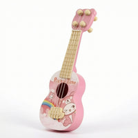 Mini Ukulele Toy Glossy Toy Ukulele with Four Strings Musical Instrument Educational Lightweight for Toddlers, Home, Classroom
