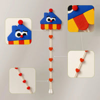 Stuffed Doll Display Strap Wall-Hanging Doll Hanger with Heart Decorations Adjustable Toy Display Hanger for Collectors, Bedroom, Dorm Room, Playroom
