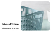 Imitation Rattan container Woven Design Laundry Hamper adaptable for Dormitory