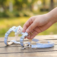 Small Dog Harness and Pet Walking Leash Set, Nylon Material H-shaped Puppy Harness, Non-Retractable Pet Walking Harness for Small Dogs