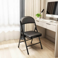 Folding Chair Upholstered Chair with Padded Seat Armless Furniture for Students, Dorm Room