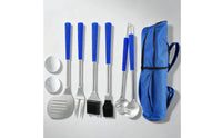 8 Pieces BBQ Utensil Kit with Bag Functional BBQ Tool Kit Lightweight Barbecue Utensils for Backyard Cookouts, Picnics