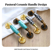 Decorative Ceramic Drawer Pull Easy to Install Pastoral Design Furniture Pull Comfortable Grip