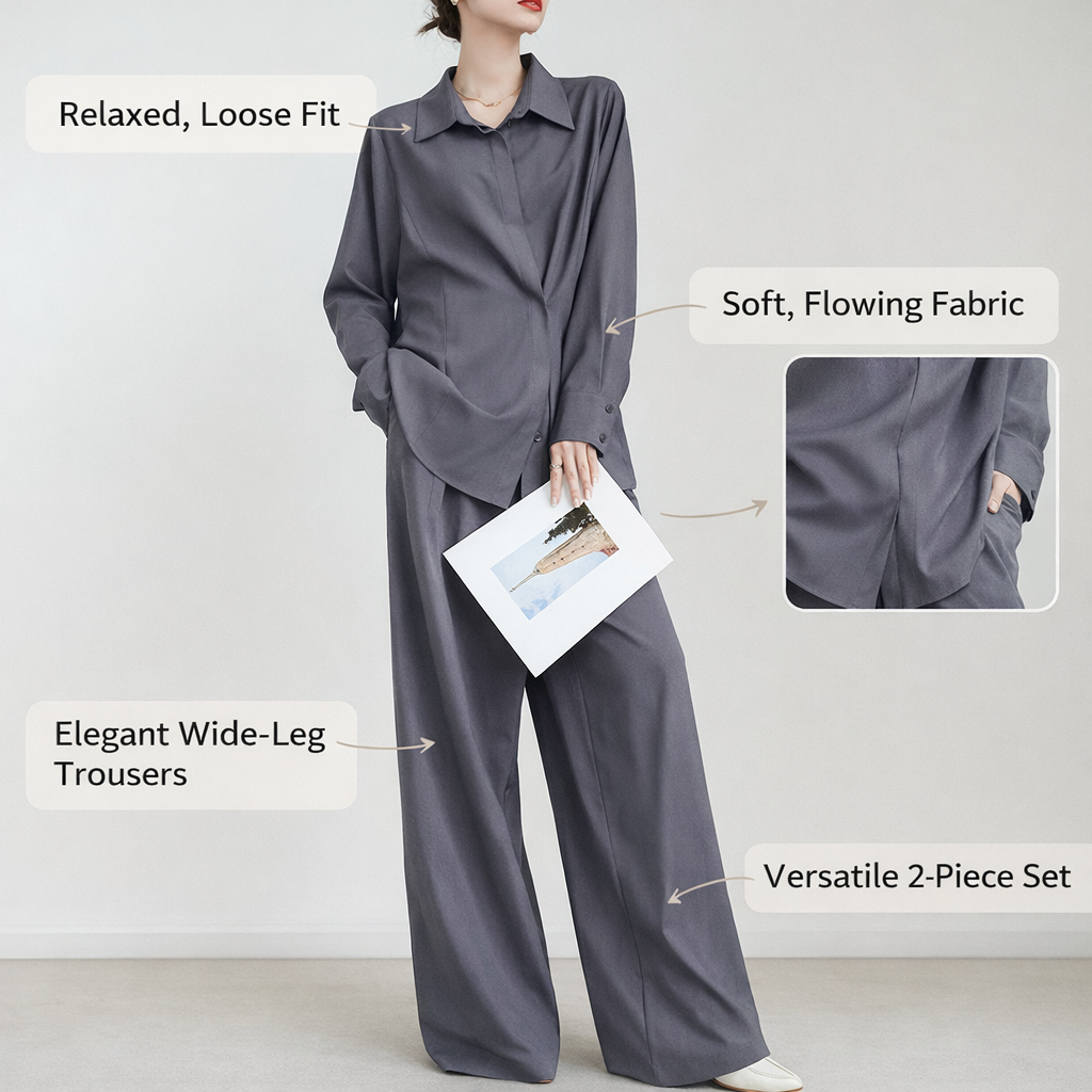 Tracksuit Womens Full Set with Wide Leg Trousers and Sleeveless Top, Lounge Wear for UK, Two Piece Airport Outfit for Travel