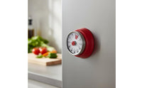Analoger Countdown-timer Countdown Clock Analog Wind-up Timer Mechanical Kitchen Timer Magnetic Stick-on Metal Core No Battery Needed Suitable for Home Classroom Study Room