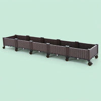 Wheeled Planter Box for Balcony Outdoor, Movable Vegetable with Drainage, Raised Garden Bed for , Deep Combination Design