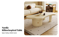 Nordic Design Cumulus-Shaped Coffee Table Cream Aesthetic Cumulus-Shaped Storage Table Irregular Shape Home Furniture Polished Curved Edges for Apartment Dwellers, Homeowners, Interior Designers, Living Room, Lounge Area