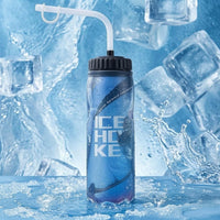 Ice Hockey Bottle Black Ribbed Cap Hockey Water Bottle Tall Narrow Shape Easy Drinking for Athletes