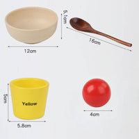 Fine Movement Skills Bead Placing Learning Toy Hand-Eye Coordination Child-Centered Bead Sorting Set Safe Materials Wooden Color Sorting Cup Portable for Preschoolers, Kids, Toddlers, Preschool, Classroom, Homeschool