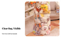 Transparent Design Clear Cylindrical Bag particle-resistantproof Plushie Organizer Large Capacity Toy Container Space Saving for Children, young children, Parents, play area, Nursery, Bedroom, Living Room
